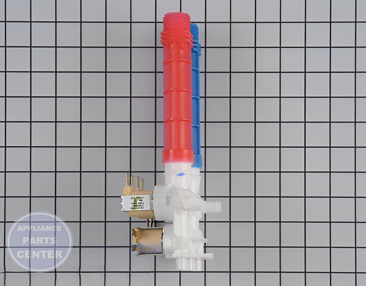 FRIGIDAIRE WASHER WATER VALVE 134637810 - Detailed view of valve & float assembly specifications