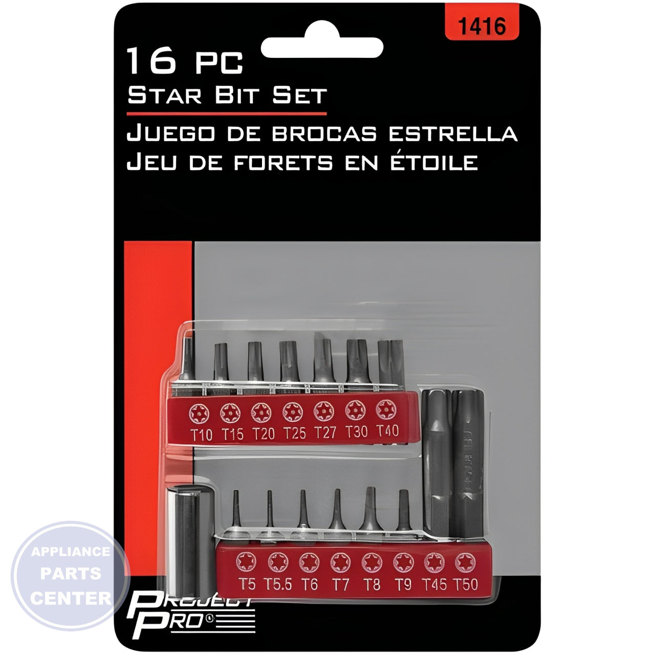 PERFORMANCE TOOL 16-PIECE STAR BIT SET 1416 - Main view showing versatile bits for PTI Undefined