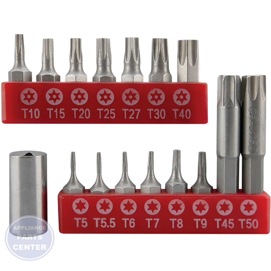 PERFORMANCE TOOL 16-PIECE STAR BIT SET 1416 - Detailed view of durable star bits