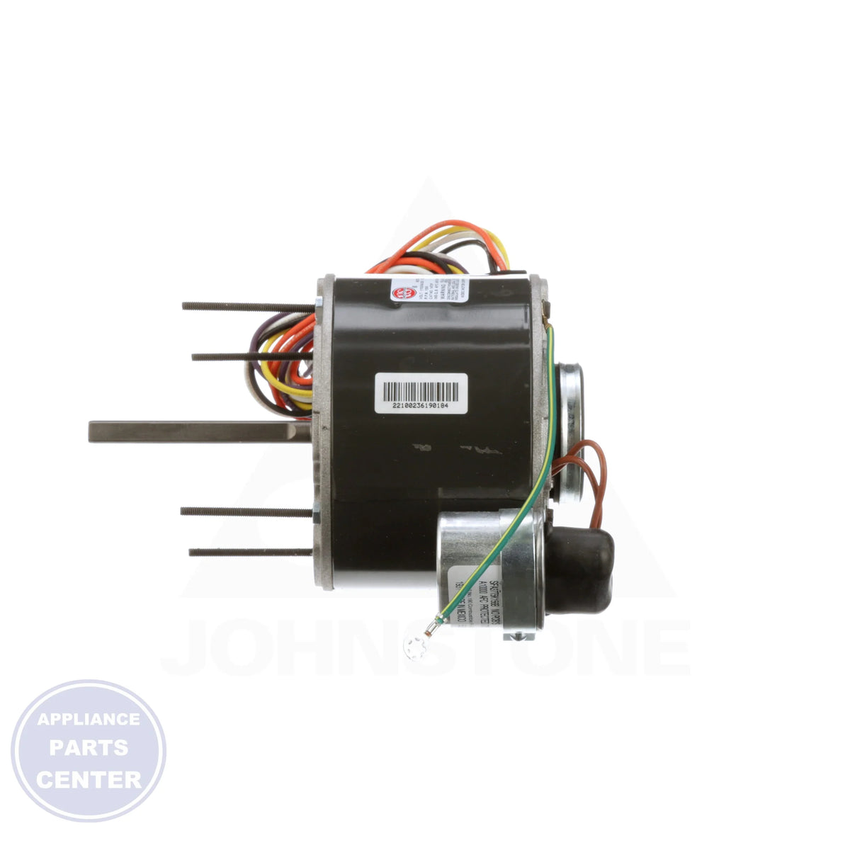 PSC Fan and Blower Motor 1470P - Side view with 5' diameter and 1/10 HP specs