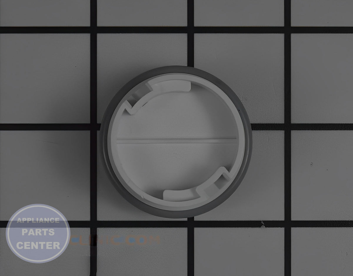 FRIGIDAIRE DISHWASHER RINSE AID DISPENSER CAP 154388801 - Detailed view of the cap, lid & cover