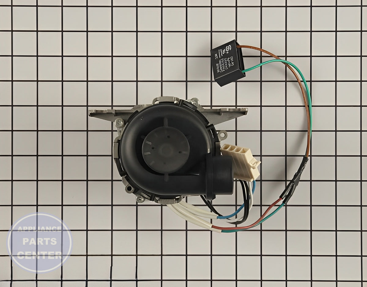 FRIGIDAIRE DISHWASHER DRAIN PUMP AND MOTOR ASSEMBLY 154614002 - Side view with powerful motor specs