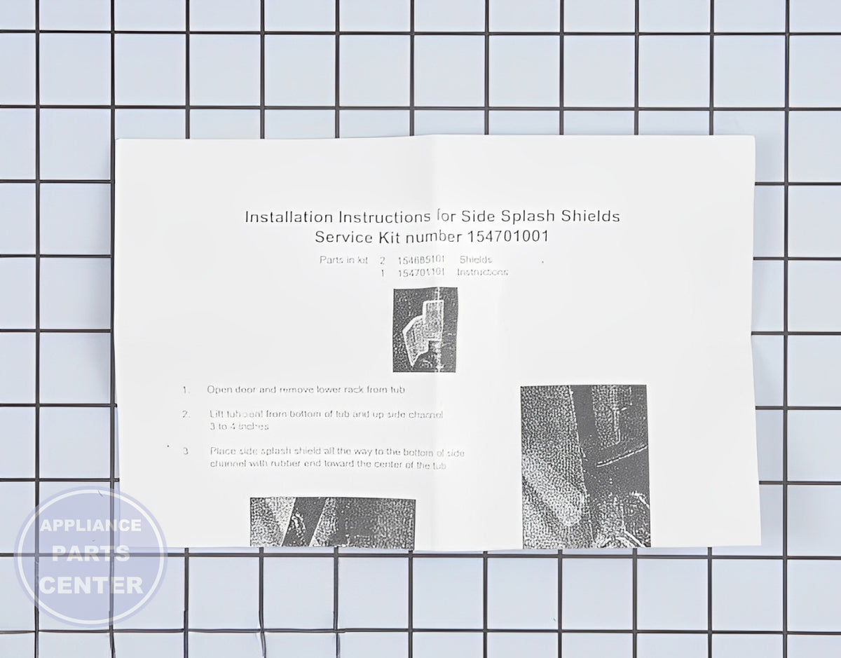 FRIGIDAIRE DISHWASHER SERVICE KIT SPLASH SHIELD 154701001 - Detailed view of high-quality Gasket & Seal