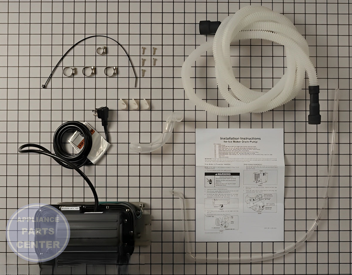 WHIRLPOOL ICE MAKER DRAIN PUMP KIT 1901A - Detailed view of reliable drainage features