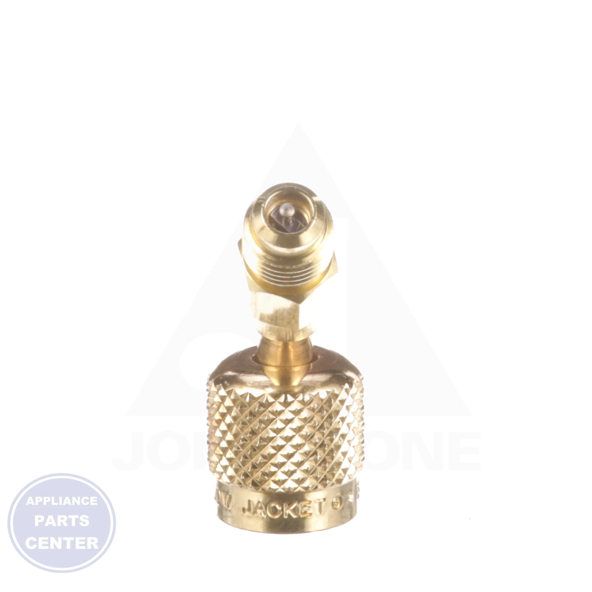 R410A Adapter 19173 - Side view with 5/16" female quick coupler and 1/4" male specs