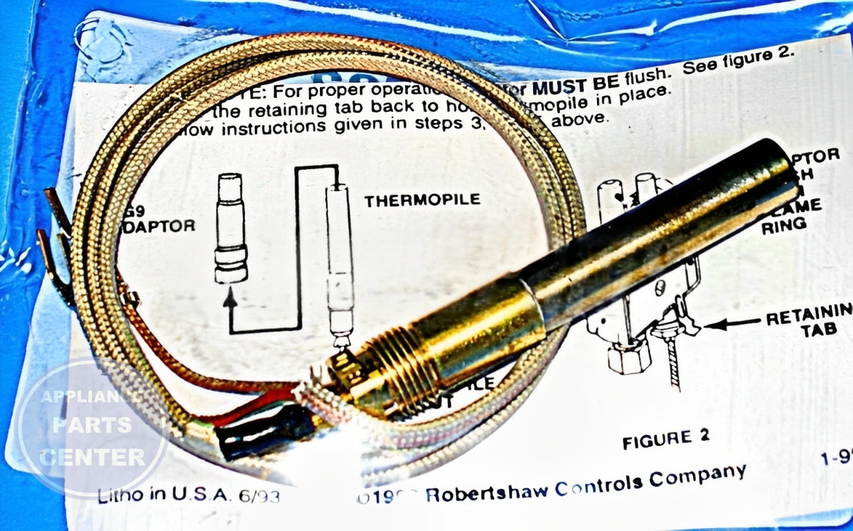 ROBERTSHAW PILOT,THERMO-COUPLE/PILE 1950-532 - Installation in specific model showing mounting points