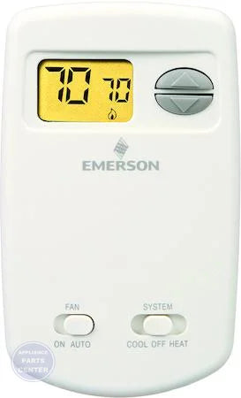 70 Series™ Non-Programmable Thermostat 1E78-144 - Main view showing terminal designations for common HVAC models