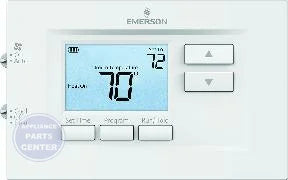 70 Series™ Programmable Thermostat 1F75C-11PR - Main view showing backlit display for heat pump systems