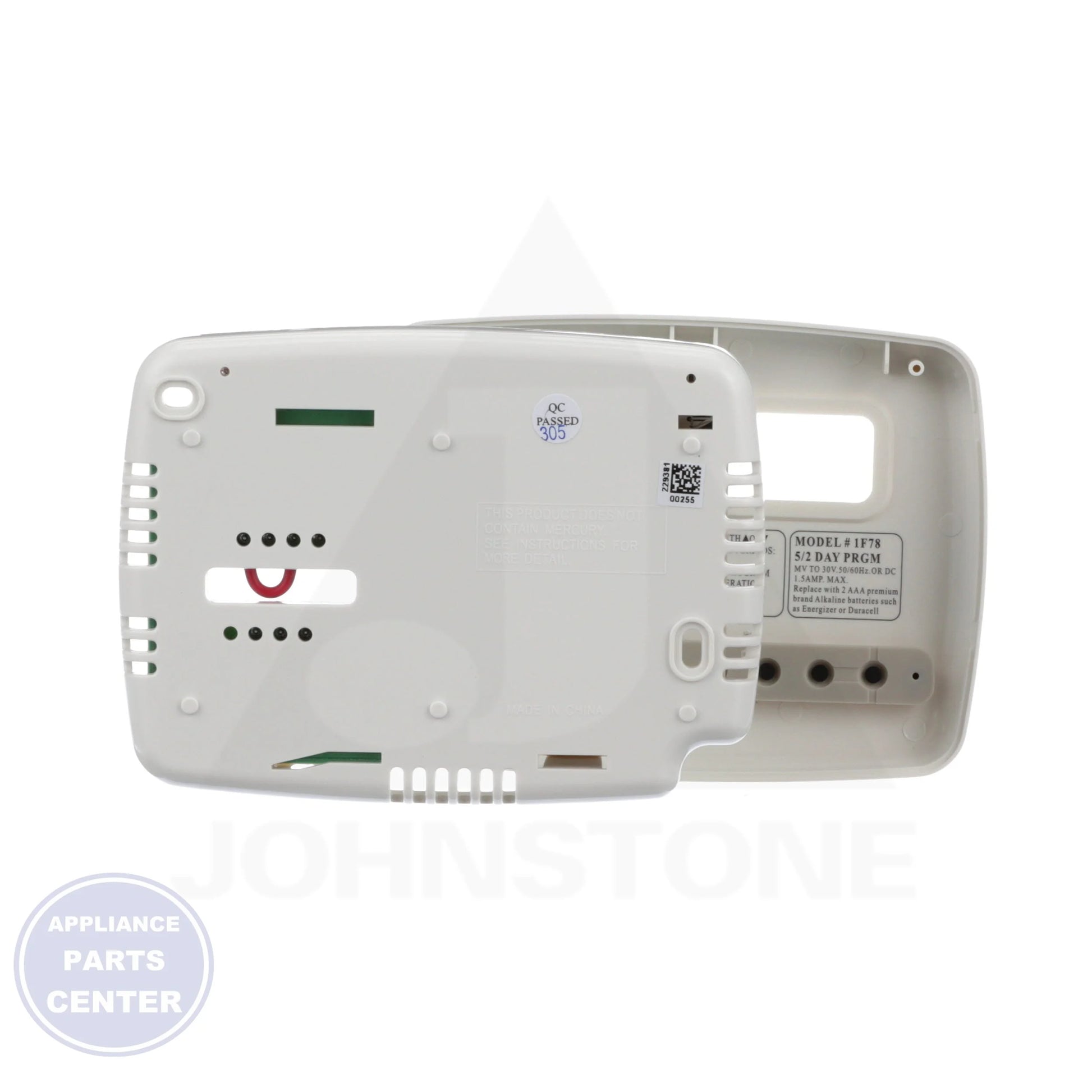 70 Series™ Programmable Thermostat 1F78-151 - Side view with electrical rating: 20 to 30VAC