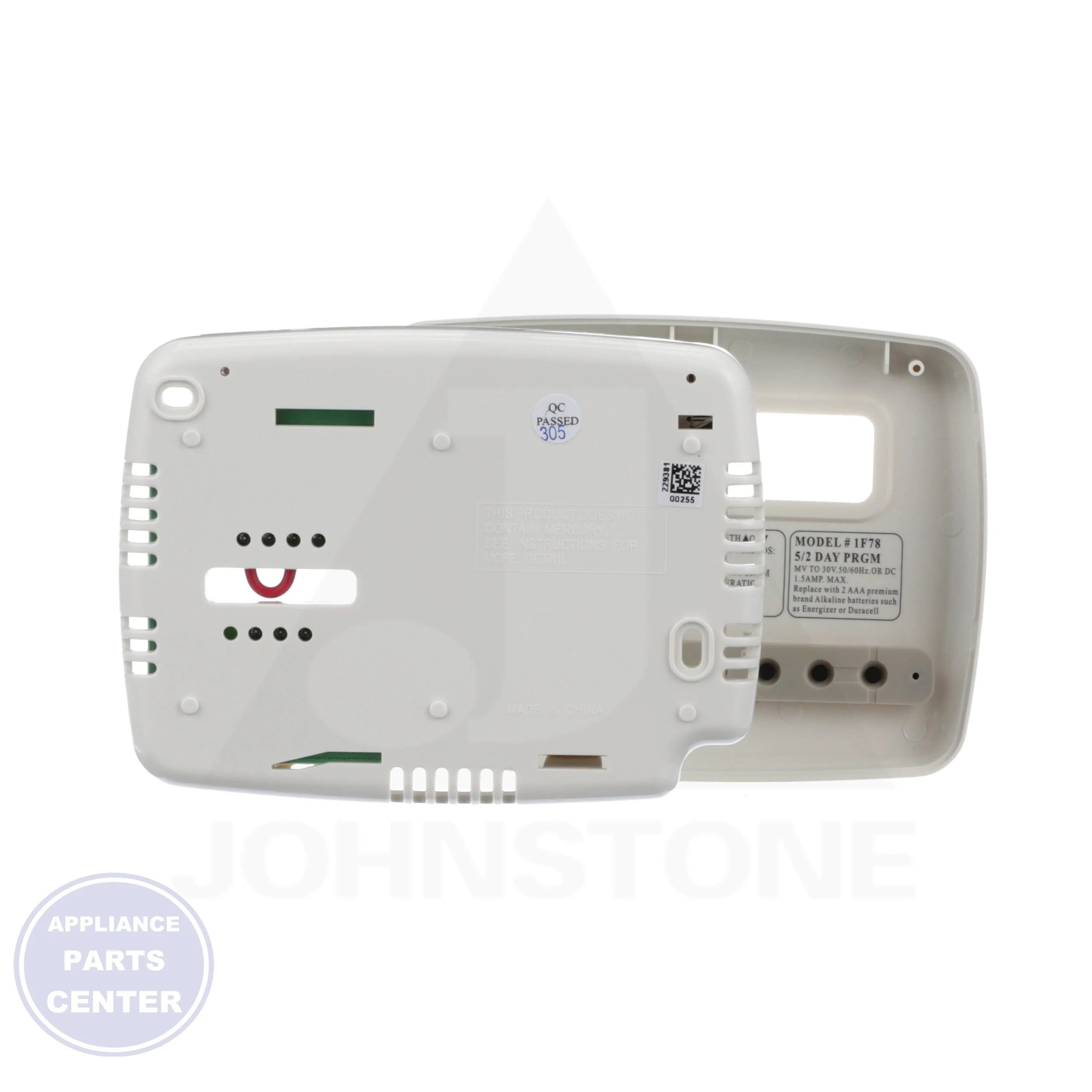 70 Series™ Programmable Thermostat 1F78-151 - Side view with electrical rating: 20 to 30VAC