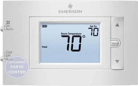 Emerson 4.5" Display Conventional Non-Programmable Thermostat 1F83C-11NP - Main view showing backlit display for precise temperature control