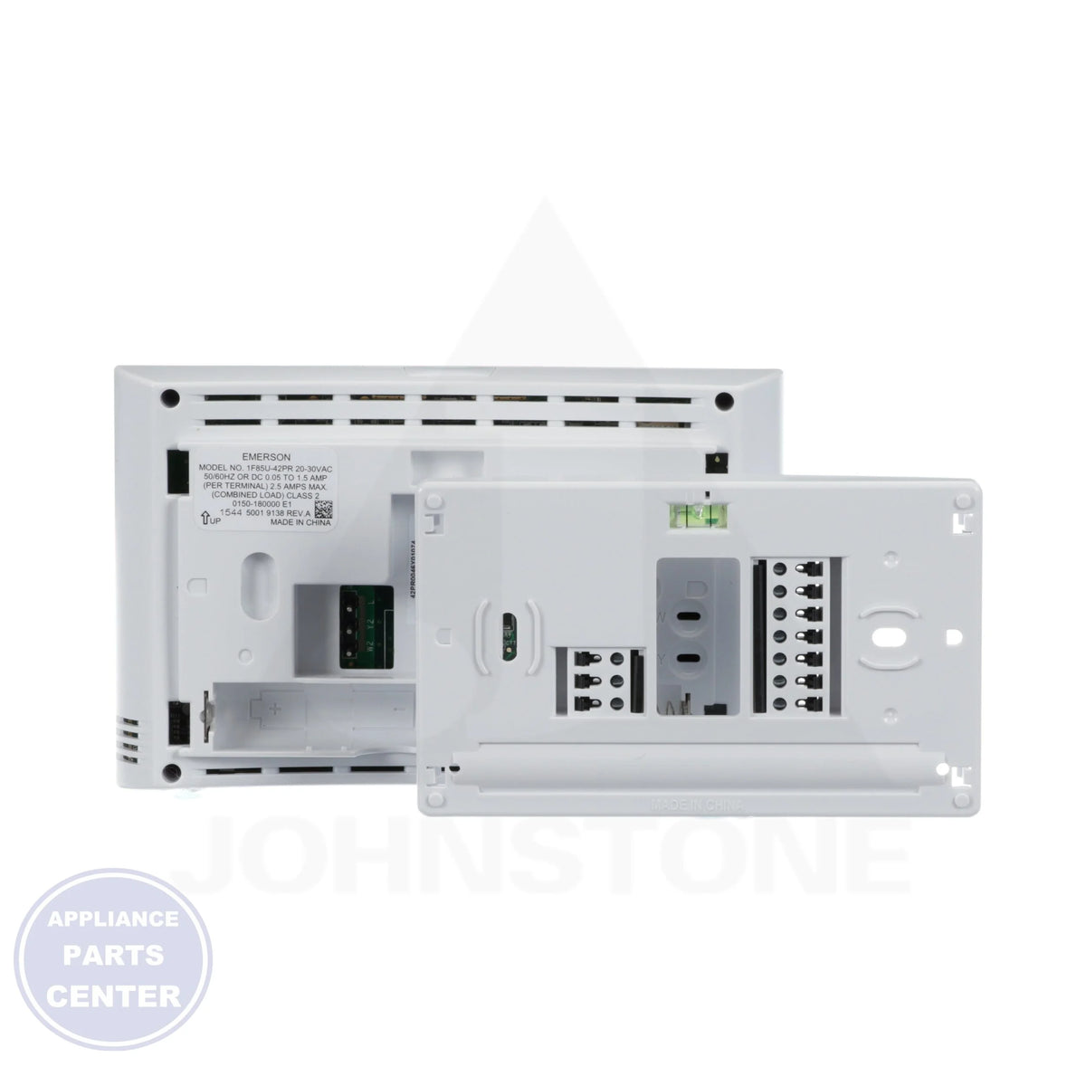 Emerson 5" Display Universal Thermostat 1F85U-42PR - Side view with dimensions and specs