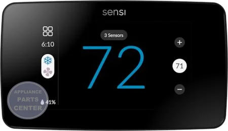 Sensi Touch 2 Wi-Fi Thermostat 1F96U-42WFB - Main view showing large backlit touch screen for enhanced control