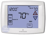 Blue™ 12" Touchscreen Thermostat 1F97-1277 - Main view showing touchscreen display for Heat/Cool/Heat Pump setup