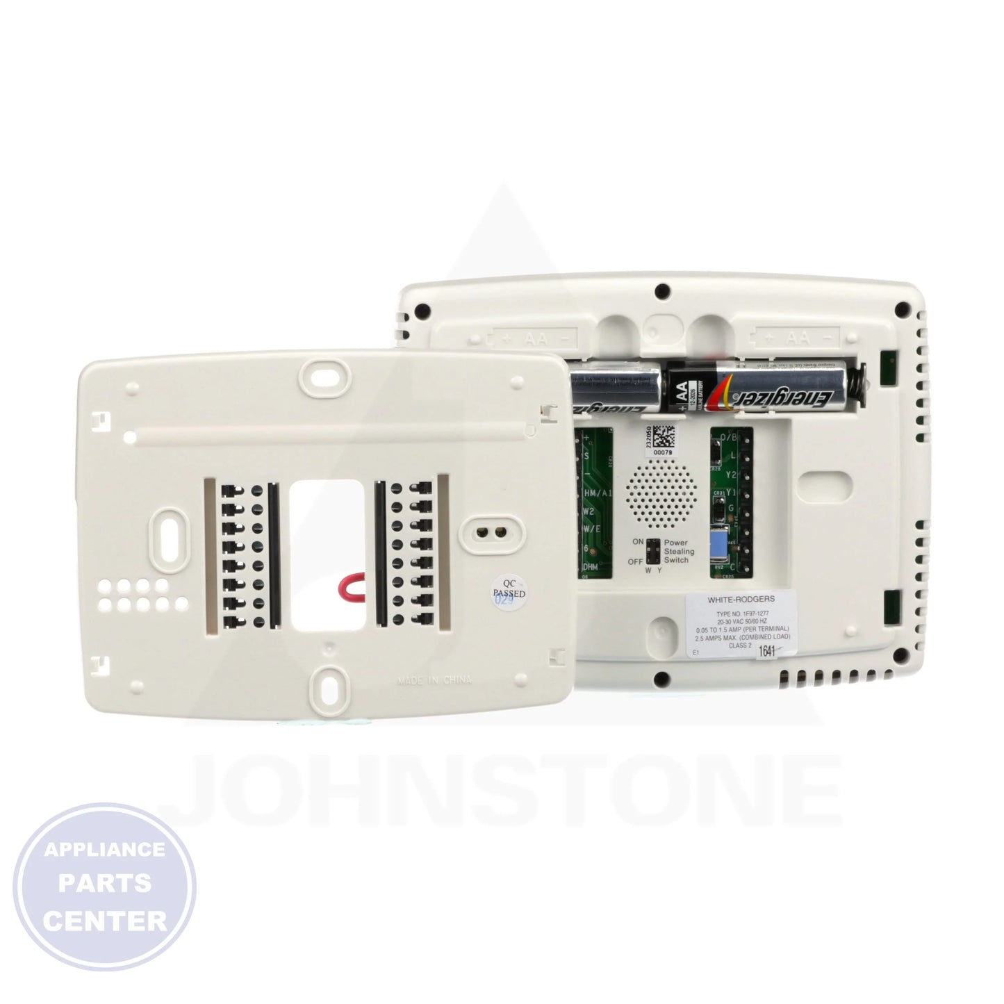 12" Touchscreen Thermostat 1F97-1277 - Side view with 5.9" width, 4.6" height, and 1.2" depth
