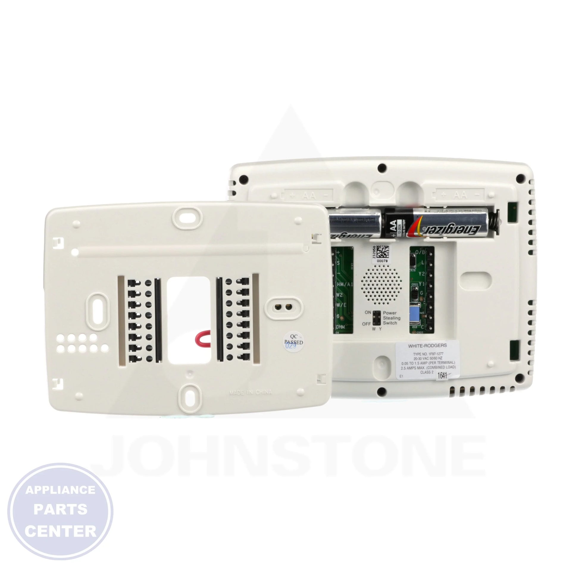 12" Touchscreen Thermostat 1F97-1277 - Side view with 5.9" width, 4.6" height, and 1.2" depth