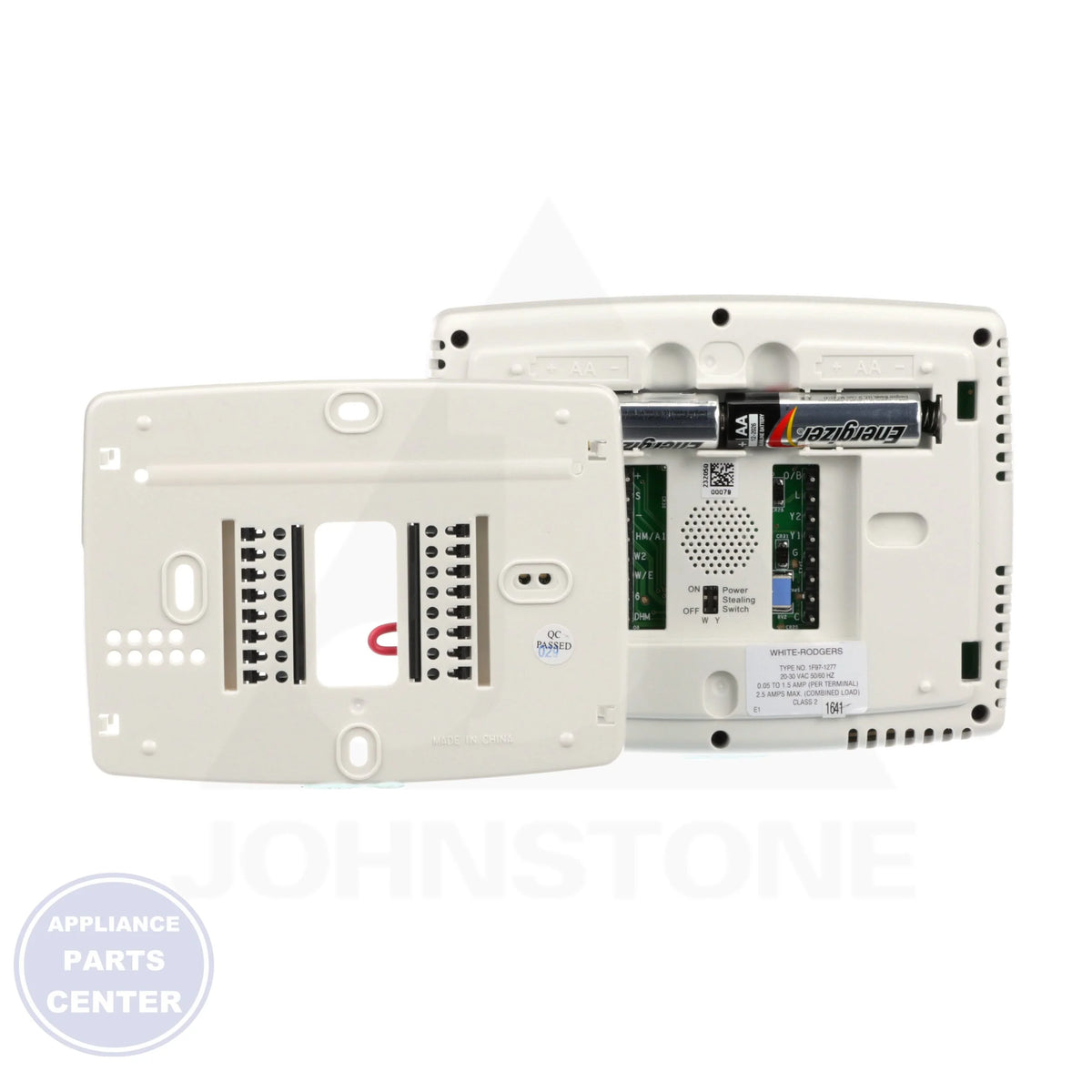 12" Touchscreen Thermostat 1F97-1277 - Side view with 5.9" width, 4.6" height, and 1.2" depth