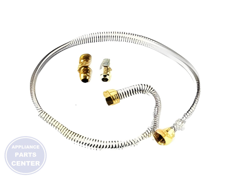 [Brand] USD SS GAS CONNECTOR 1/2" OD (3/8") - Main view showing durability for [specific models]