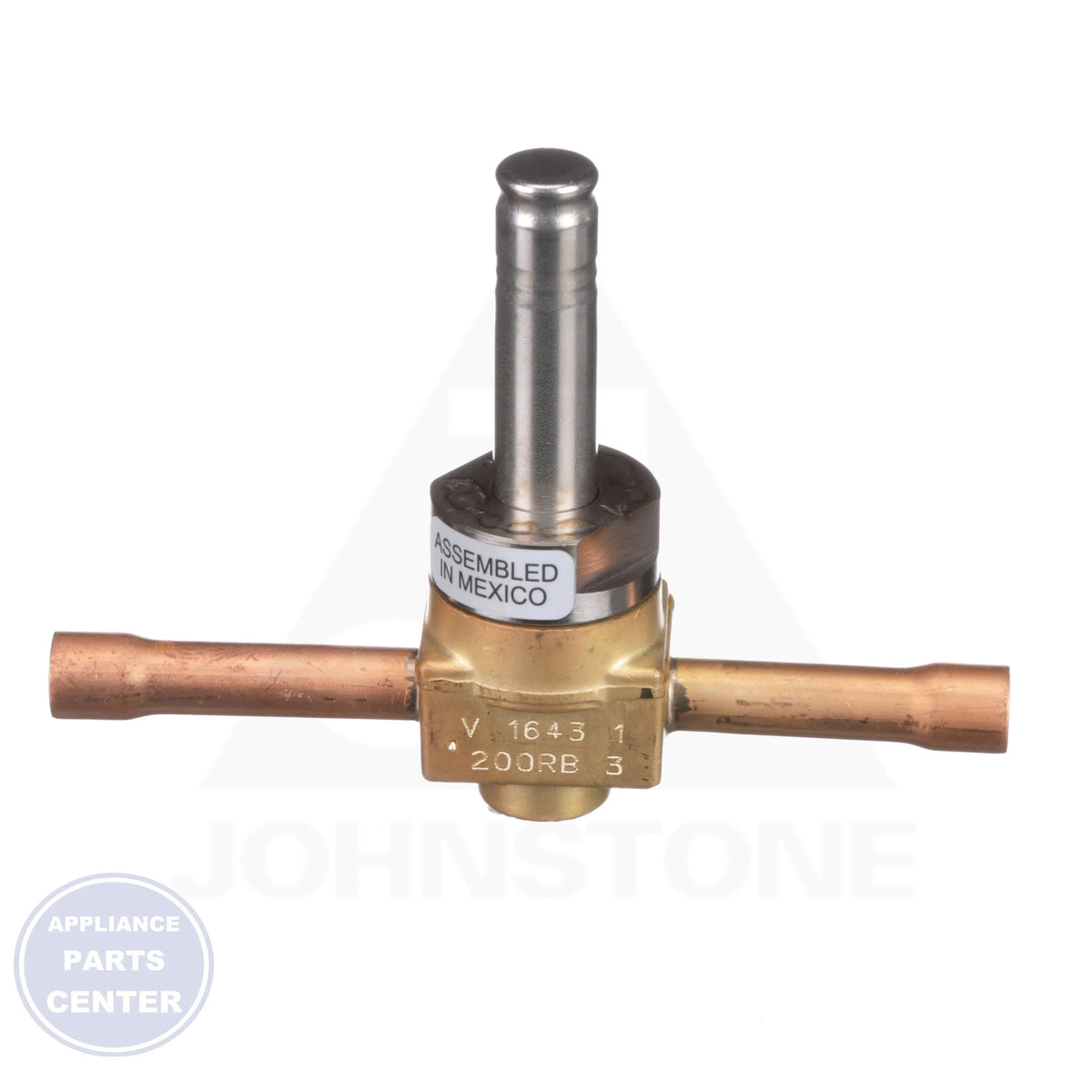 200RB3T3 Direct-Acting Solenoid Valve - Side view with 3/16" port size and 3/8" ODF connection