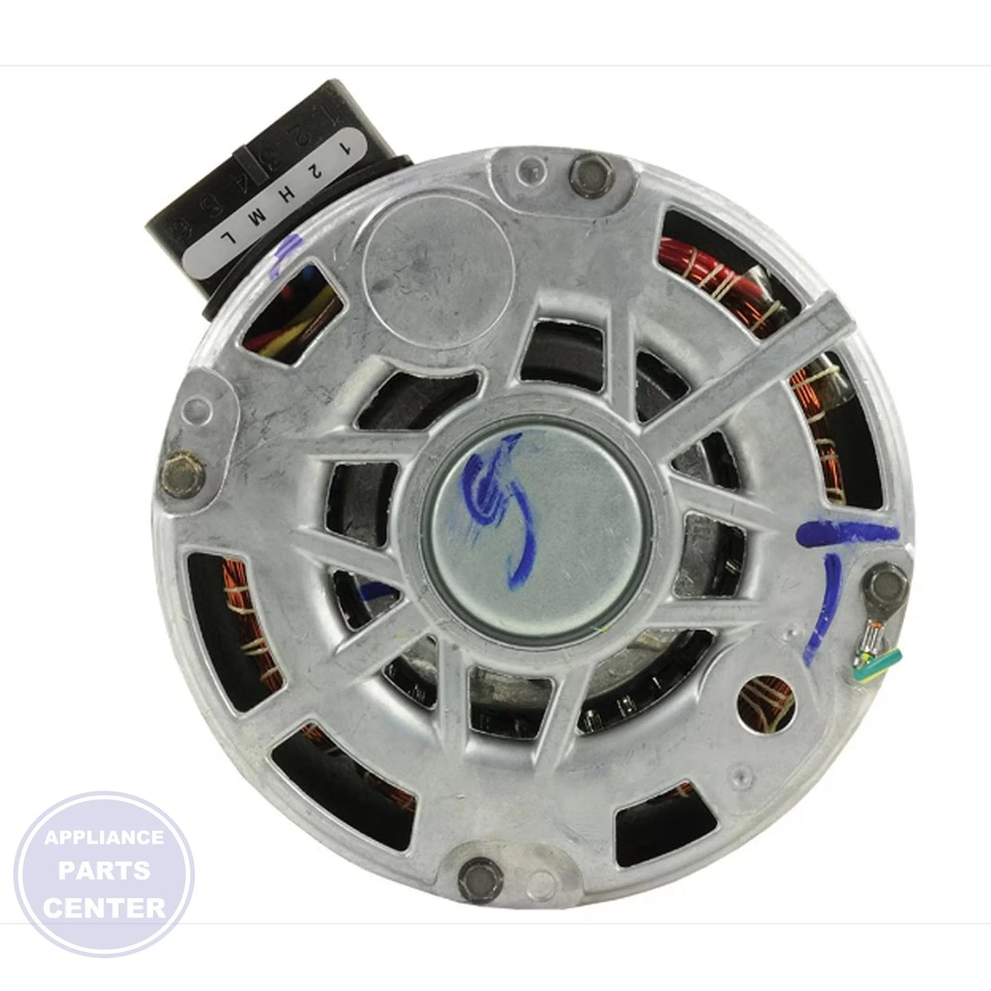208-230V1PH 3/4HP 1075RPM MTR - Side view with precise measurements