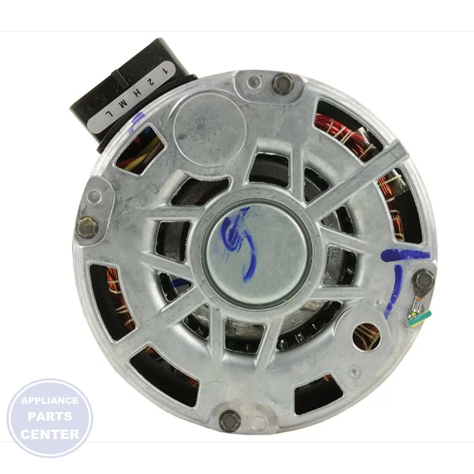 208-230V1PH 3/4HP 1075RPM MTR - Side view with precise measurements