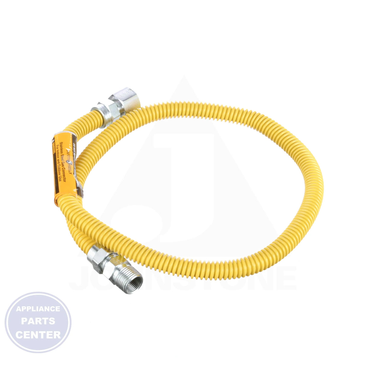 Yellow Coated Stainless Steel Gas Appliance Connector 20C-3132-36 - Detailed view of 304 stainless steel construction