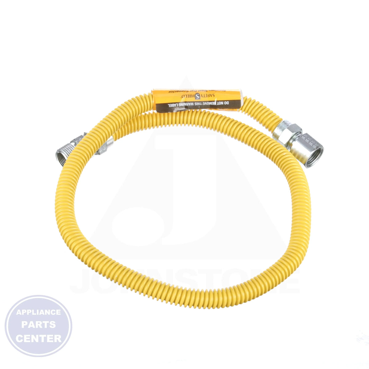 Yellow Coated Stainless Steel Gas Appliance Connector 20C-3132-36 - Side view with 1/2" FIP x 1/2" MIP Fittings
