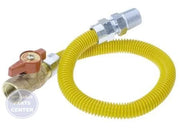 Yellow Coated Gas Appliance Connector 20C-3135-24 - Main view showing flexible design for various models