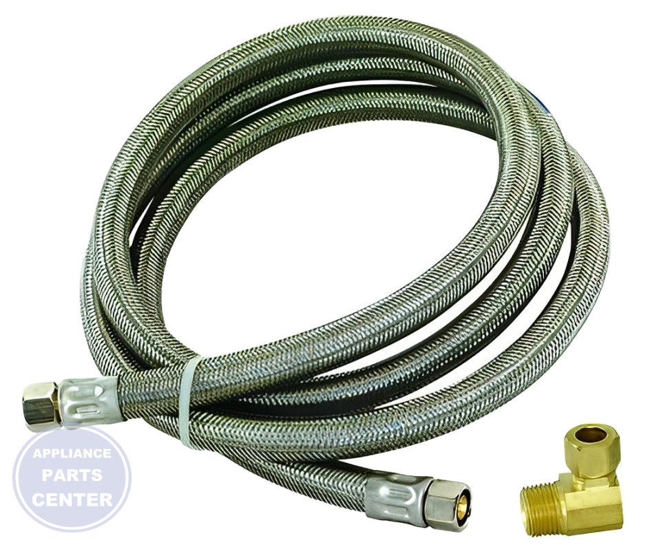 [USD PRODUCTS] 72" STAINLESS STEEL DISHWASHER LINE 3/8" COMP WITH ELBOW - Main view showing corrosion-resistant design for [Specific Models]