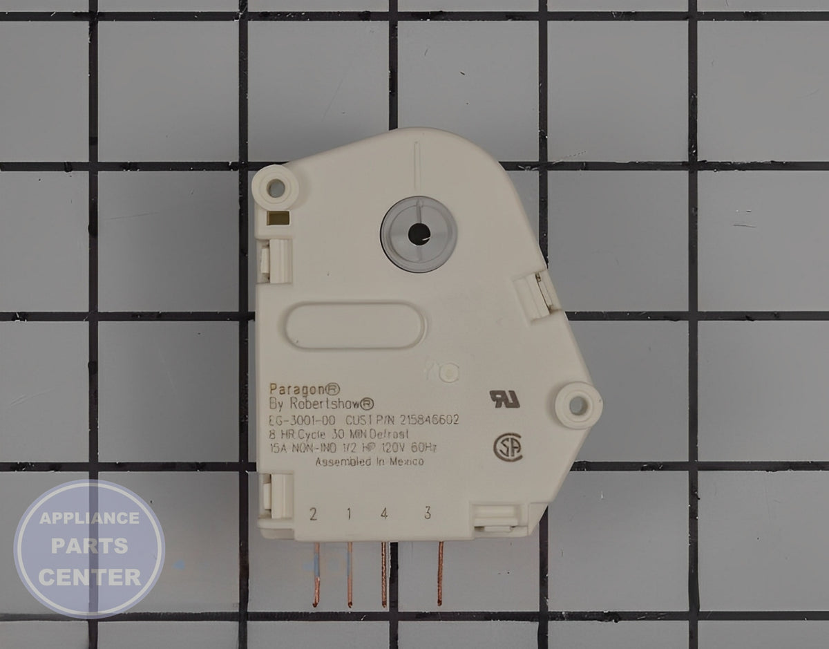 FRIGIDAIRE REFRIGERATOR 8-HOUR DEFROST TIMER 215846602 - Main view showing precise timing for compatible models