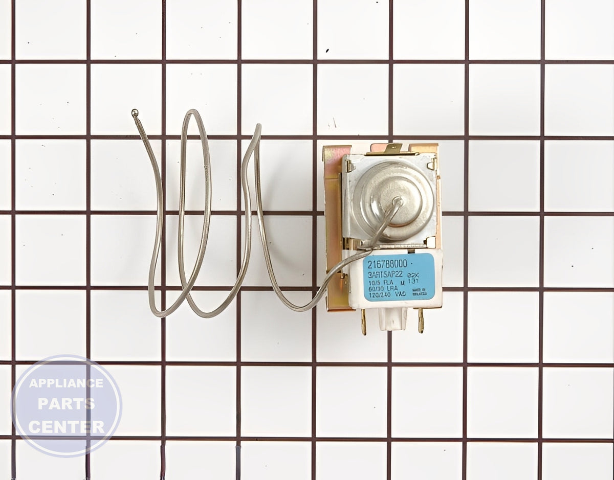 FRIGIDAIRE FREEZER TEMPERATURE CONTROL 216788000 - Detailed view of thermostat technical details