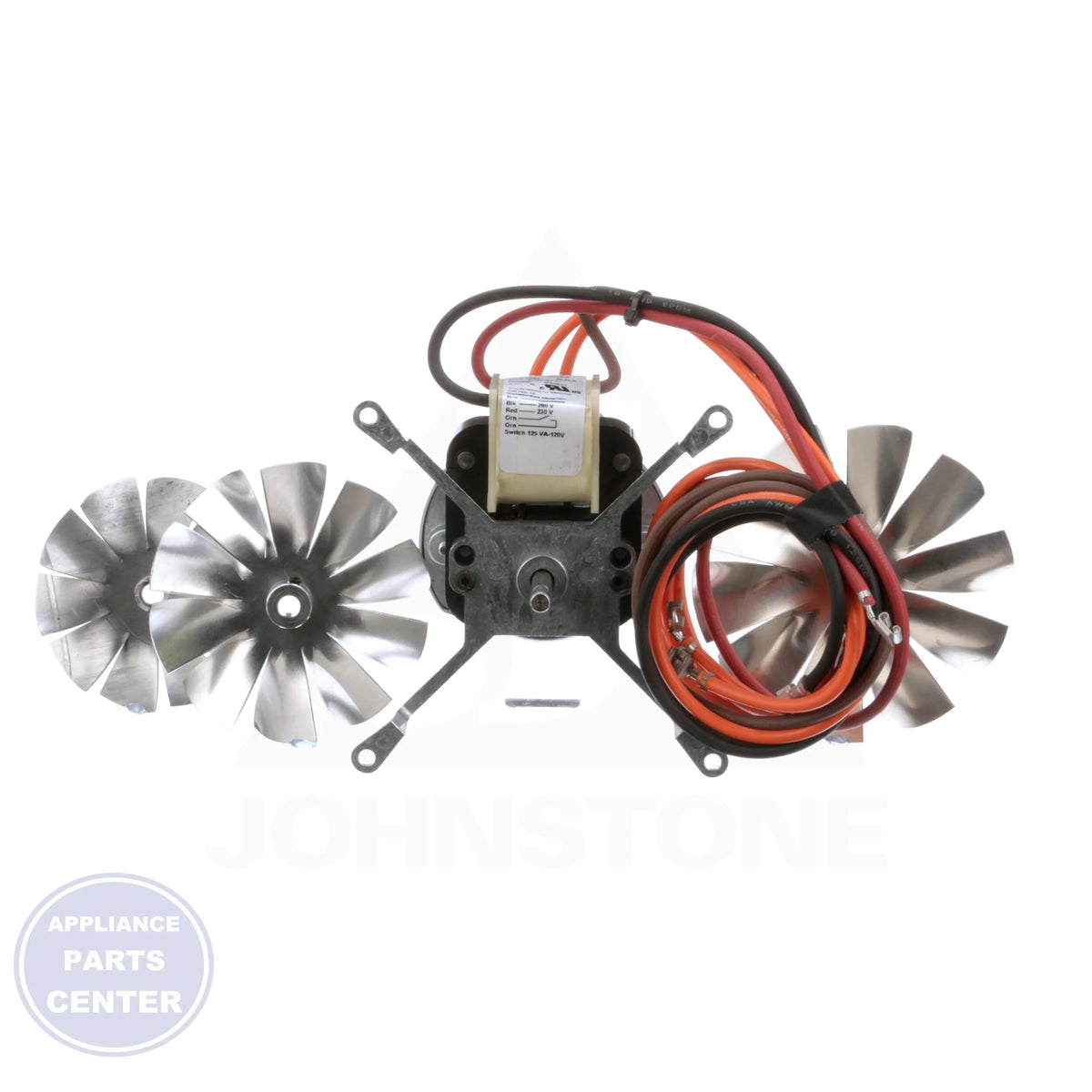 Replacement Motor 21964K - Side view with precise measurements and specs