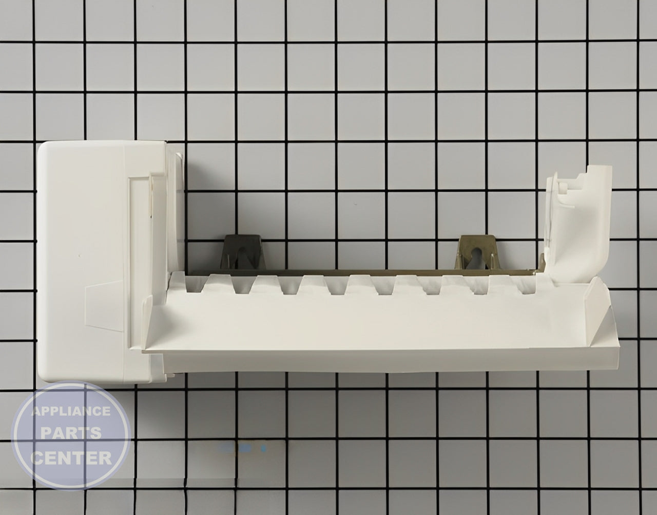 WHIRLPOOL REFRIGERATOR ICE MAKER 2198597 - Main view showing ice cube production for WPL Refrigerator models