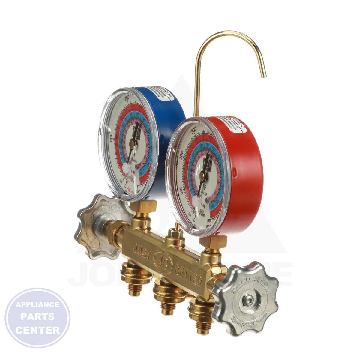 Patriot R32/R454B/R410A Manifold 22625 - Detailed view of 1% accuracy gauges