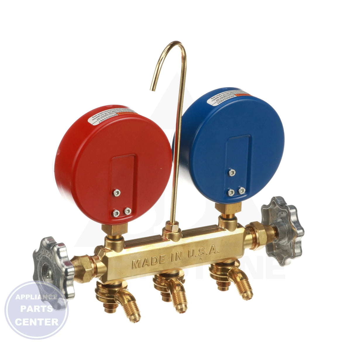 Patriot R32/R454B/R410A Manifold 22625 - Side view with 3-1/8" gauge size