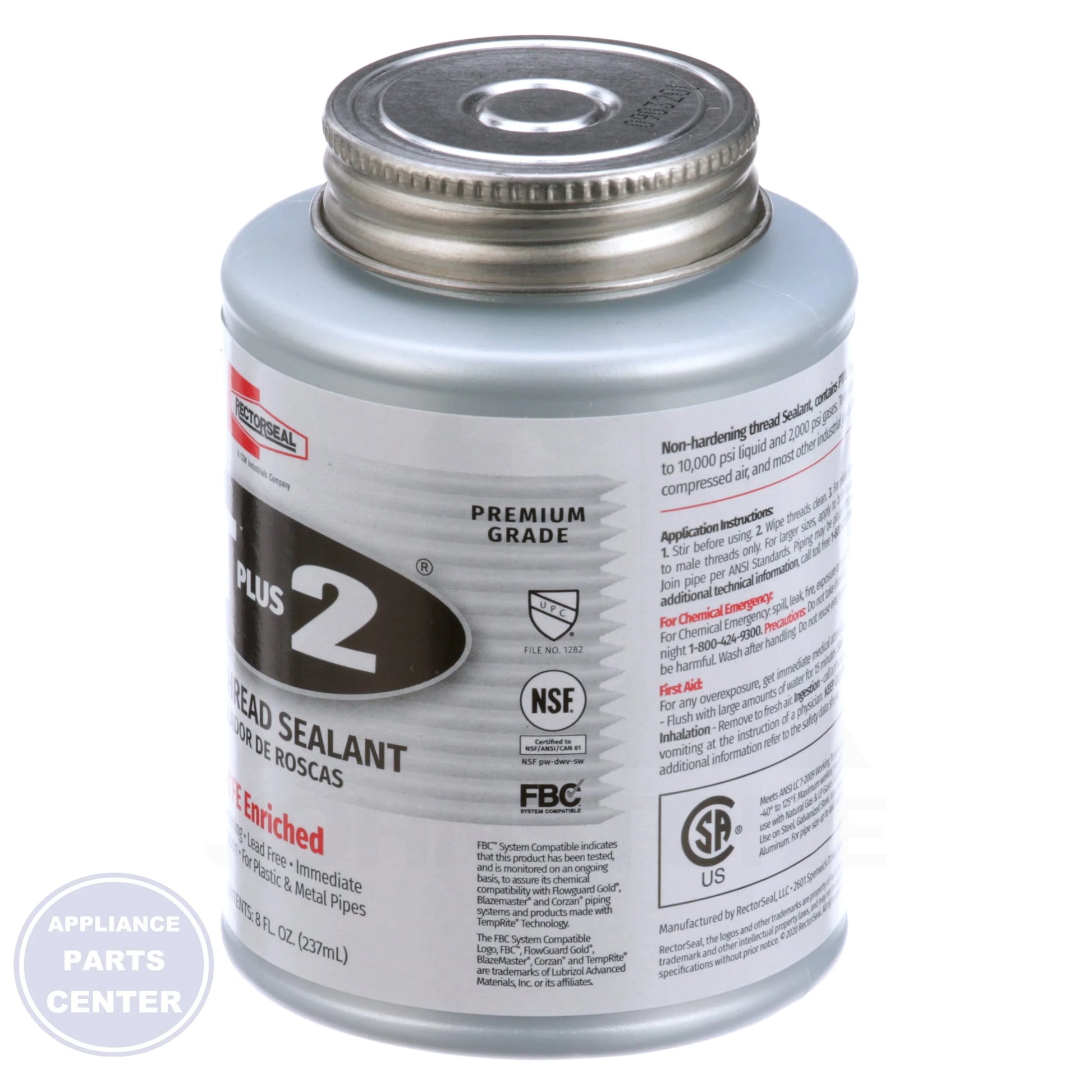 T Plus 2® Pipe Thread Compound 23551 - Detailed view of positive lock and seal feature