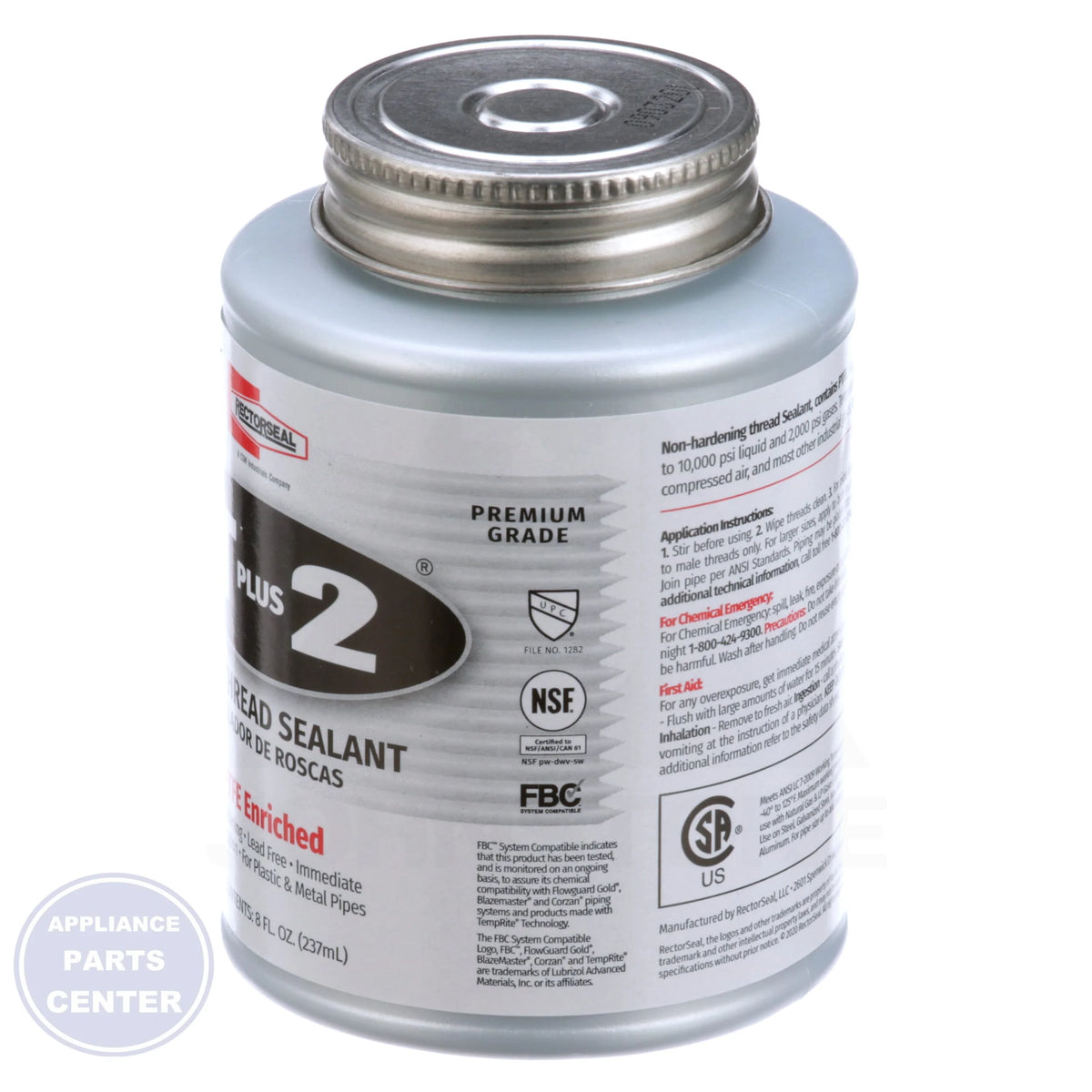T Plus 2® Pipe Thread Compound 23551 - Detailed view of positive lock and seal feature
