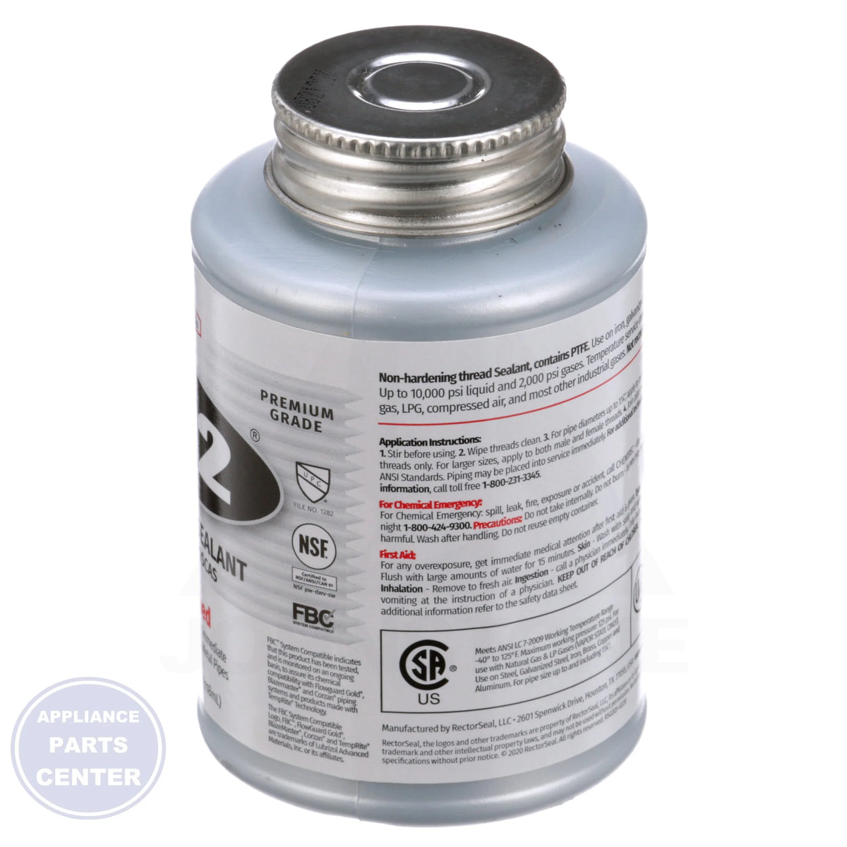 T Plus 2® Pipe Thread Compound 23631 - Detailed view of potable water approval