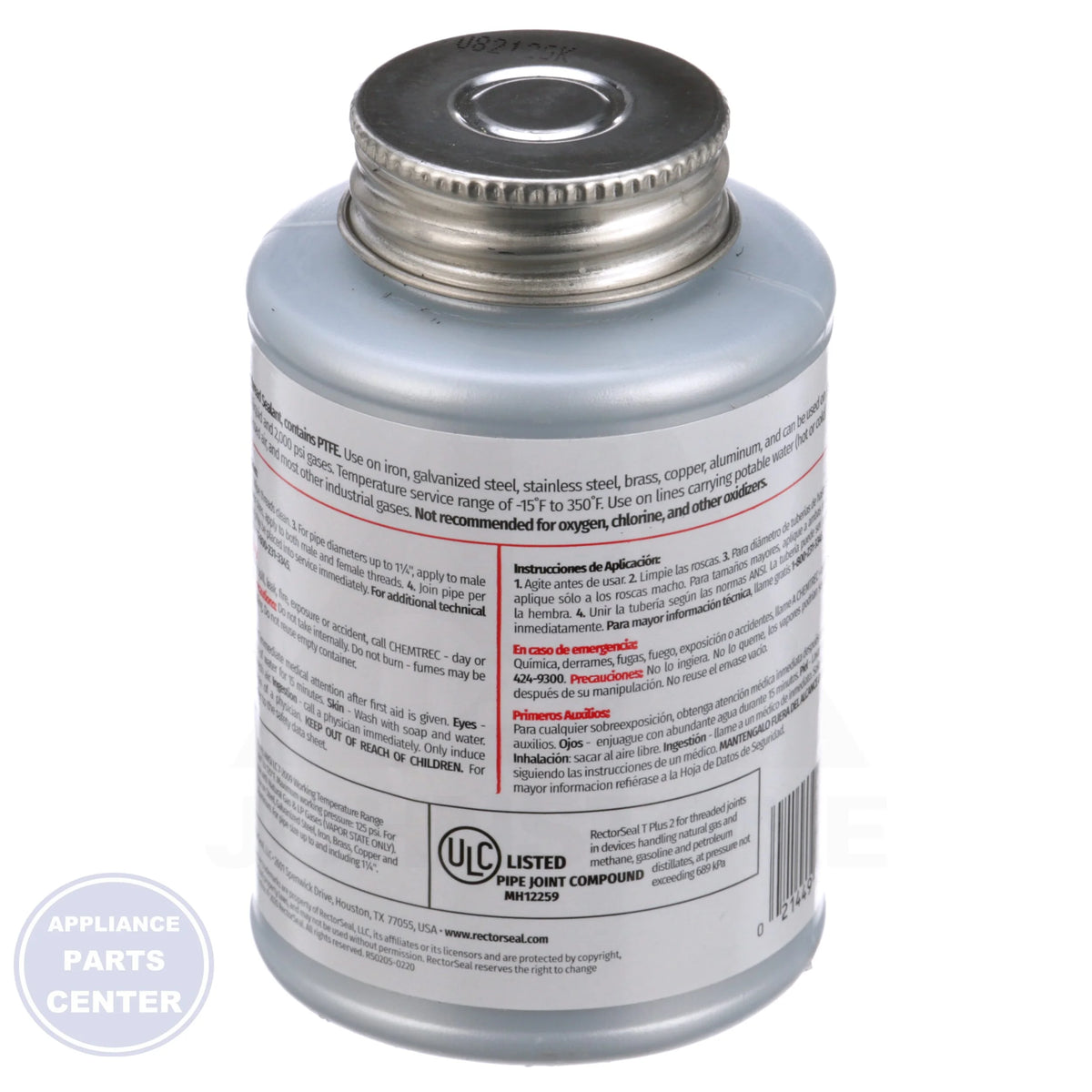 T Plus 2® Pipe Thread Compound 23631 - Side view with 1/4 Pint capacity