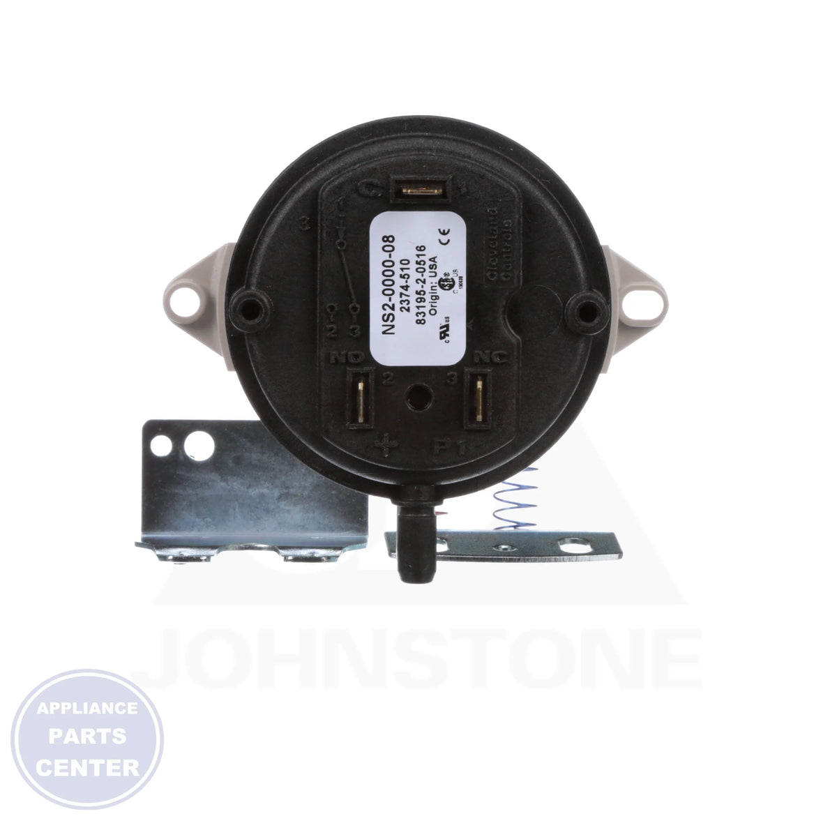 Universal Air Pressure Sensing Switch 2374-510 - Side view with 0.10" to 10.0" W.C. range