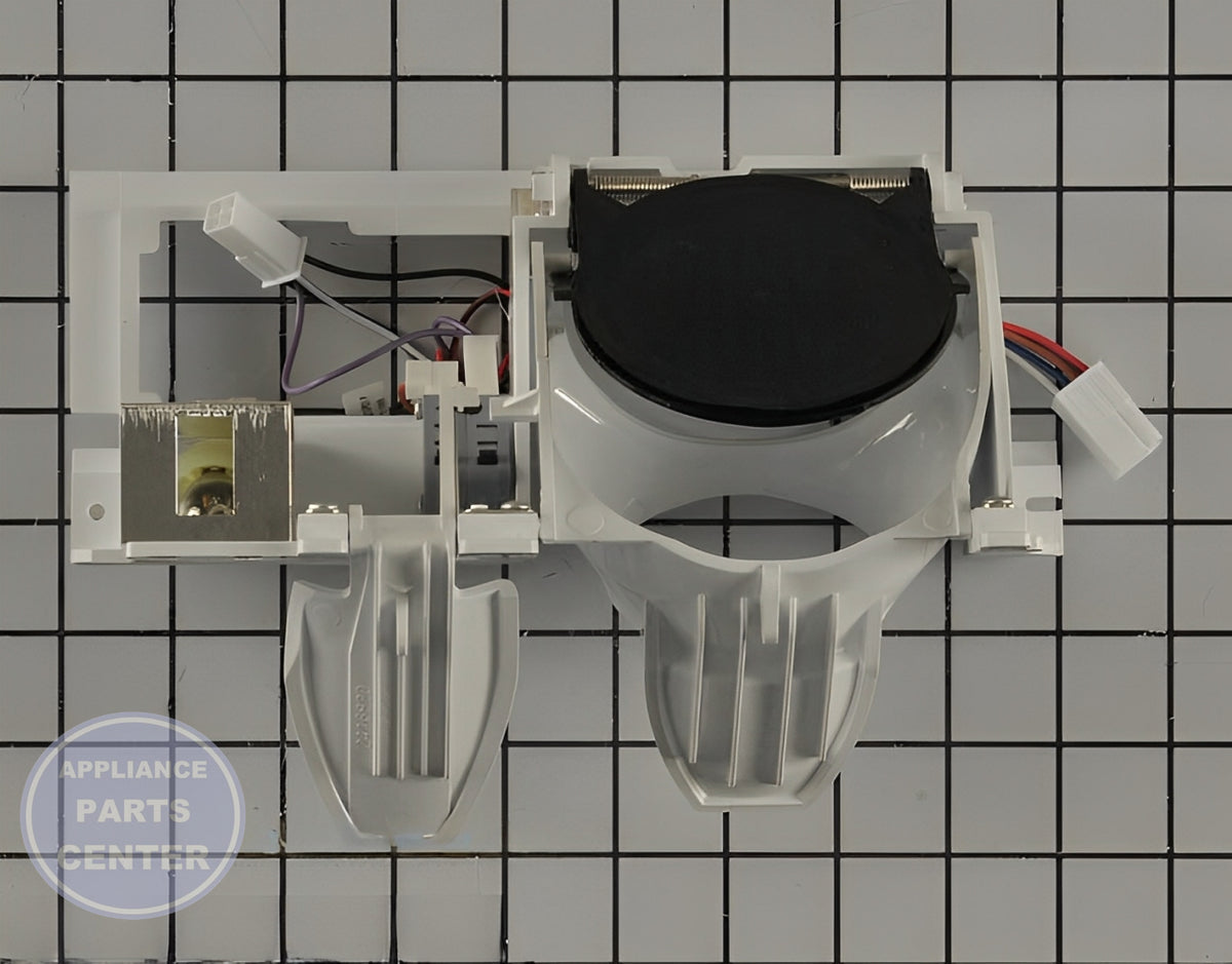 FRIGIDAIRE REFRIGERATOR WHITE DISPENSER MODULE 240563637 - Side view with specific measurements