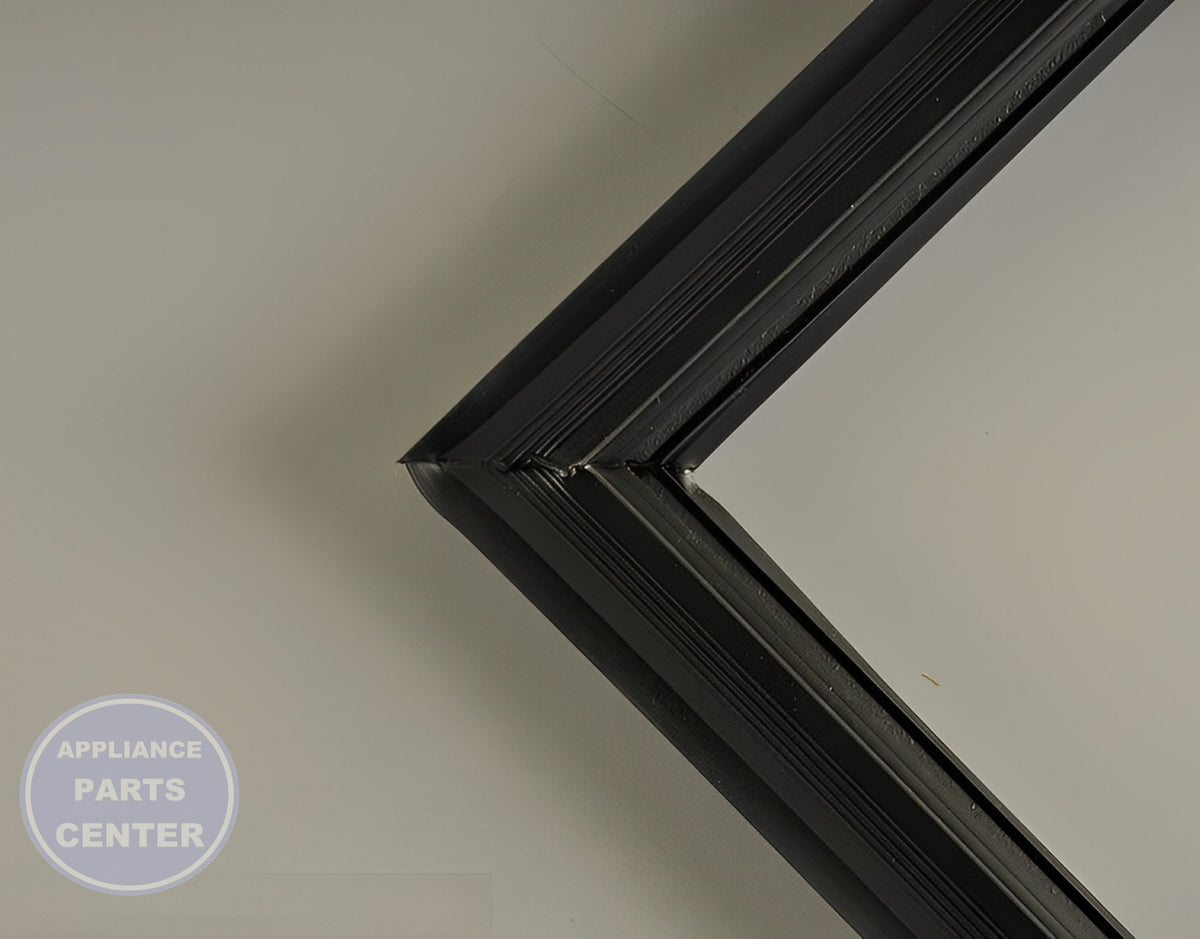 FRIGIDAIRE REFRIGERATOR BLACK FREEZER DOOR GASKET 242193209 - Side view with precise measurements for proper fit