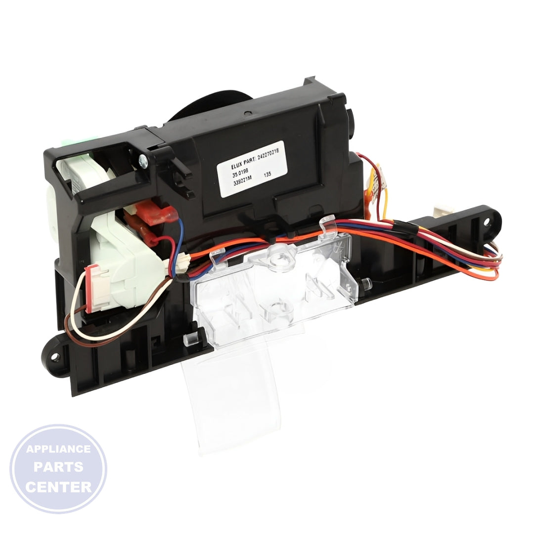 FRIGIDAIRE REFRIGERATOR DISPENSER MODULE 242270102 - Installation in specific model showcasing mounting points
