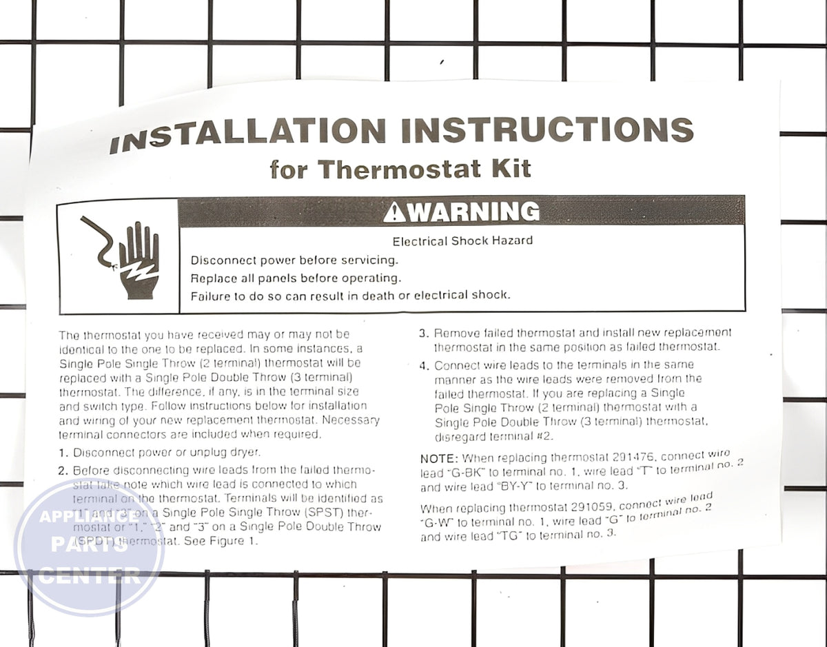 Whirlpool High Limit Thermostat 279054 - Main view showing precise temperature control for Whirlpool and Kenmore models