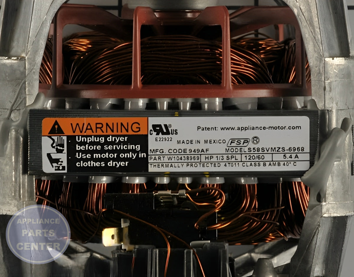 WHIRLPOOL DRYER DRIVE MOTOR 279787 - Installation in WPL Dryer, showcasing key mounting points