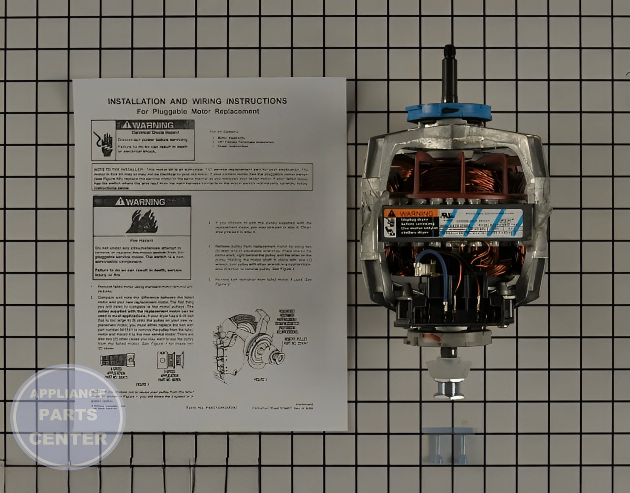 WHIRLPOOL DRYER DRIVE MOTOR 279827 - Main view showing load capacity for WPL Dryer models