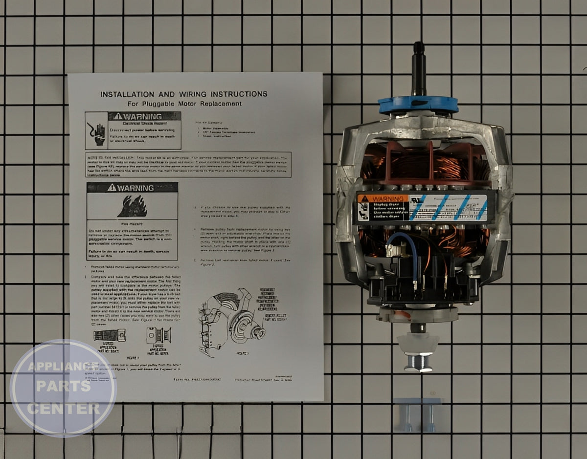 WHIRLPOOL DRYER DRIVE MOTOR 279827 - Main view showing load capacity for WPL Dryer models