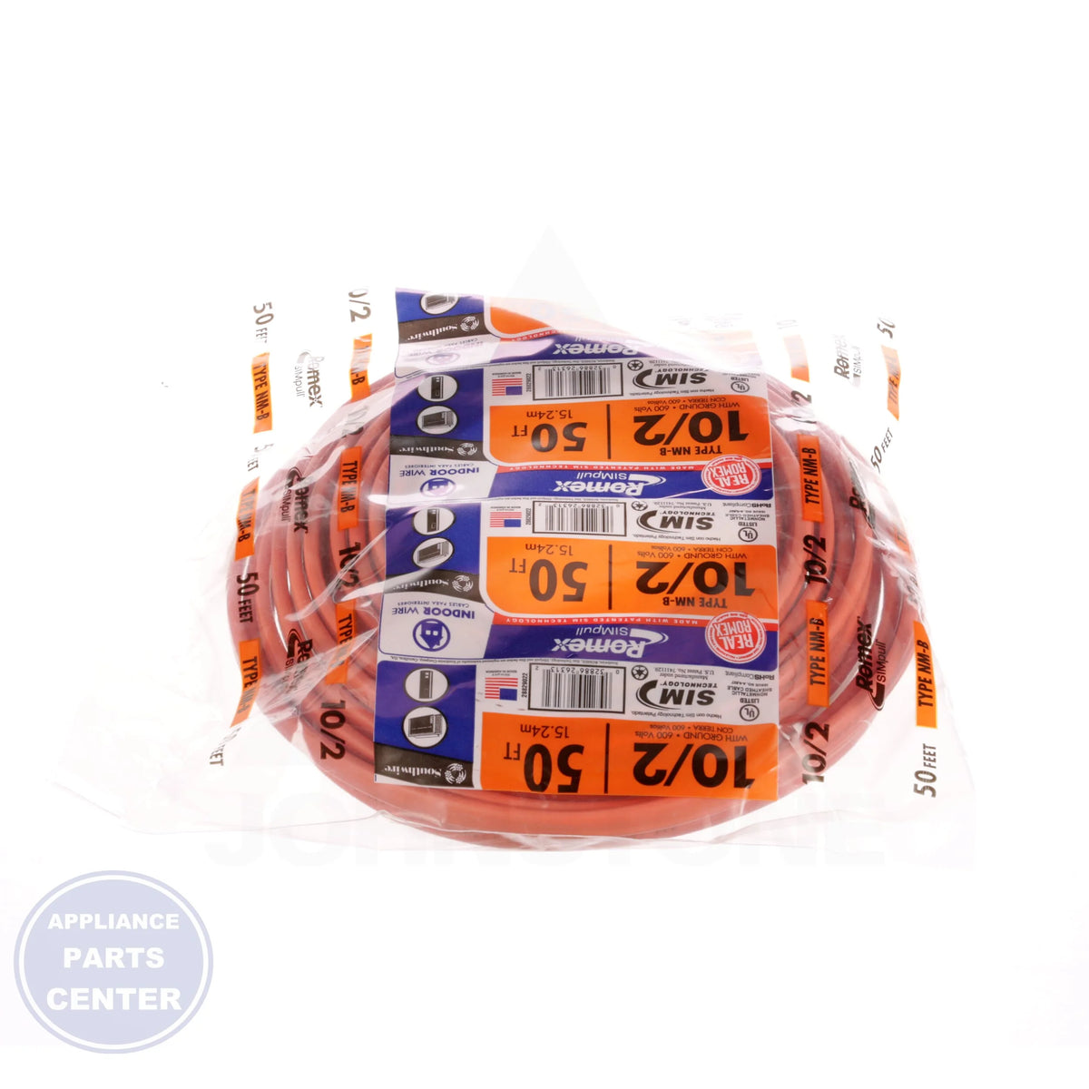 Romex® NM-B Non-Metallic Sheathed Cable 28829022 - Side view with size 10 and 50' length