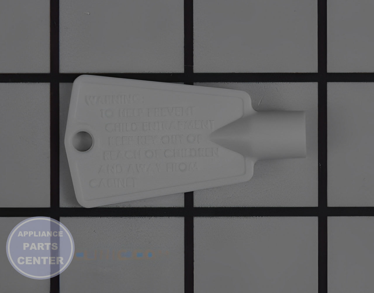 FRIGIDAIRE FREEZER PLASTIC DOOR KEY 297147700 - Main view showing secure latch mechanism for WCI Freezer models