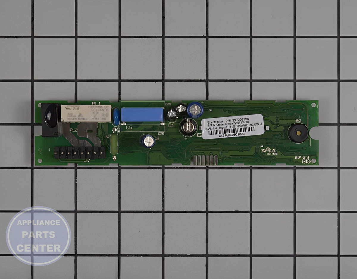 FRIGIDAIRE CONTROL MODULE 297235200 - Side view with precise specifications
